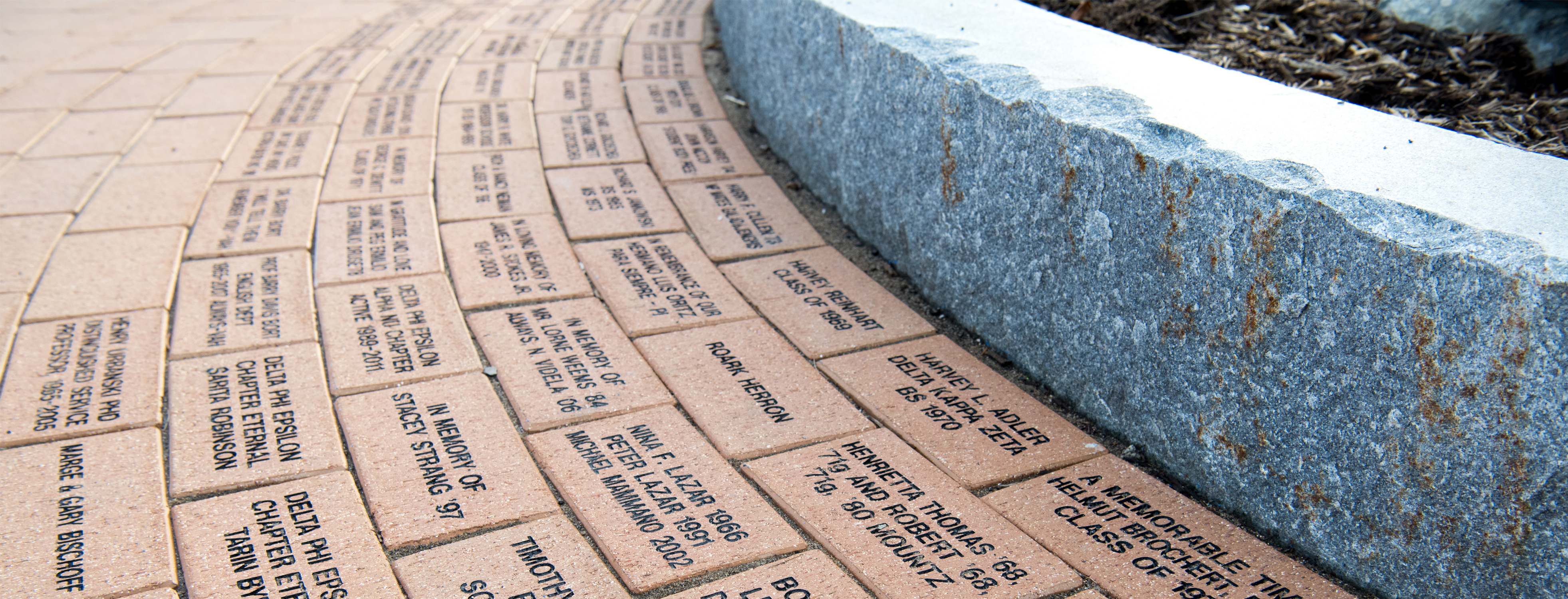 Close-up of the bricks on the walk of honor