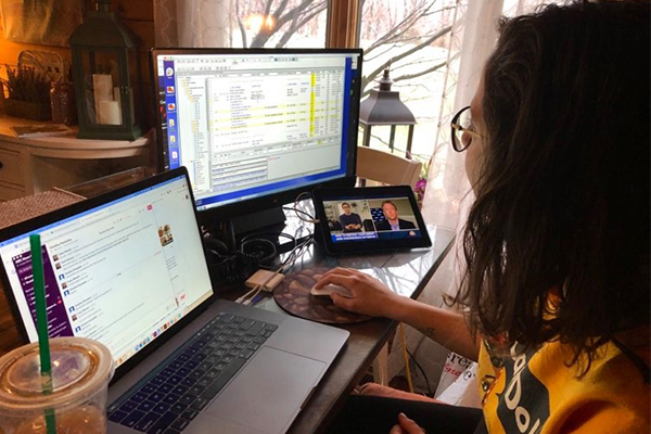 Alumna works from home