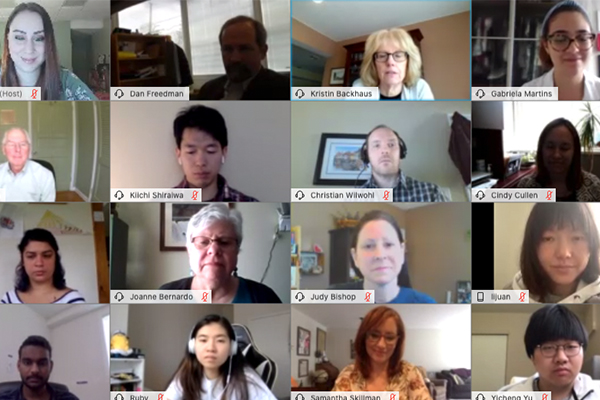 International students meet with faculty, staff