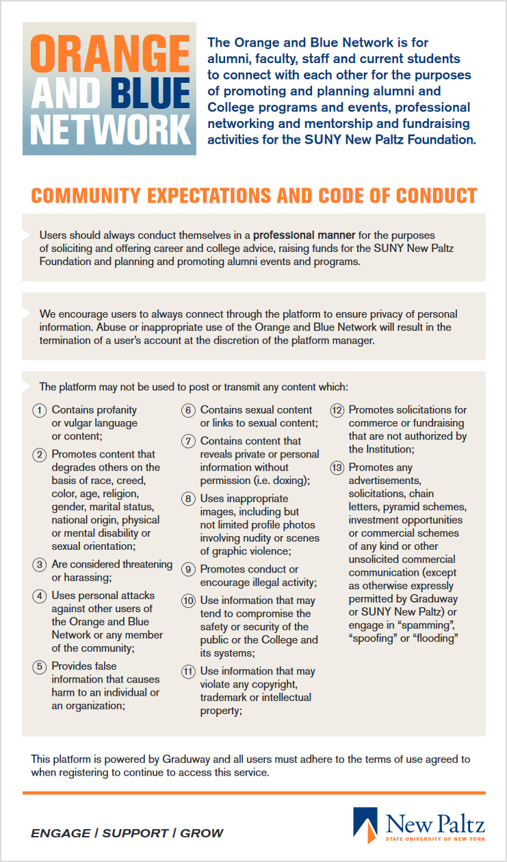 Orange and Blue Network Code of Conduct