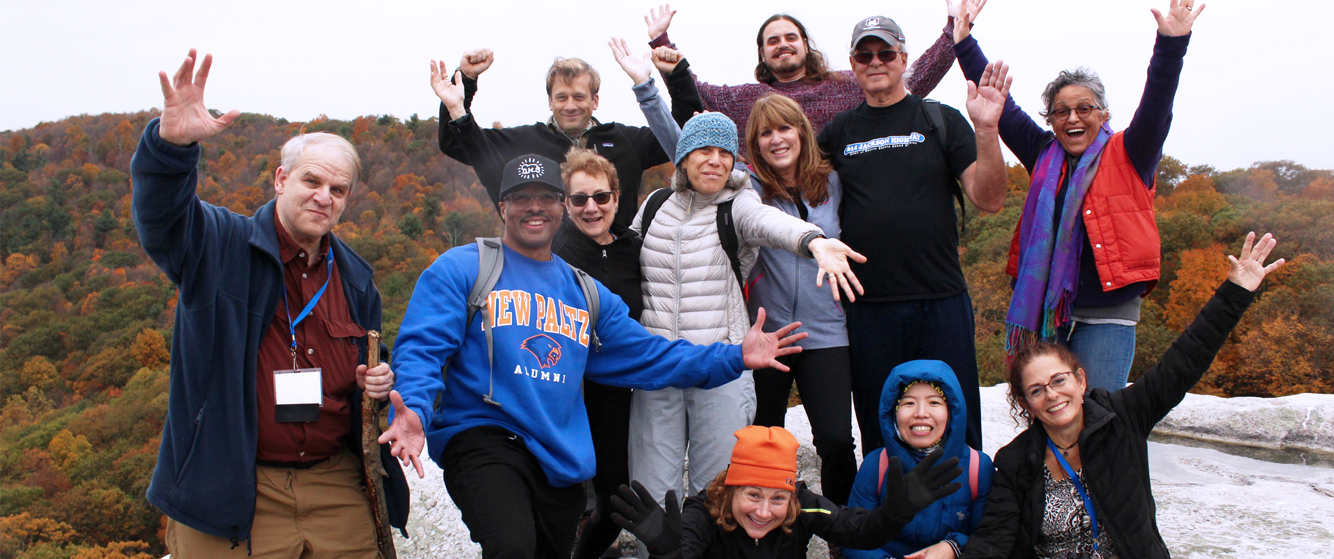 Alumni hiking Bonticou Crag on Reunion Weekend