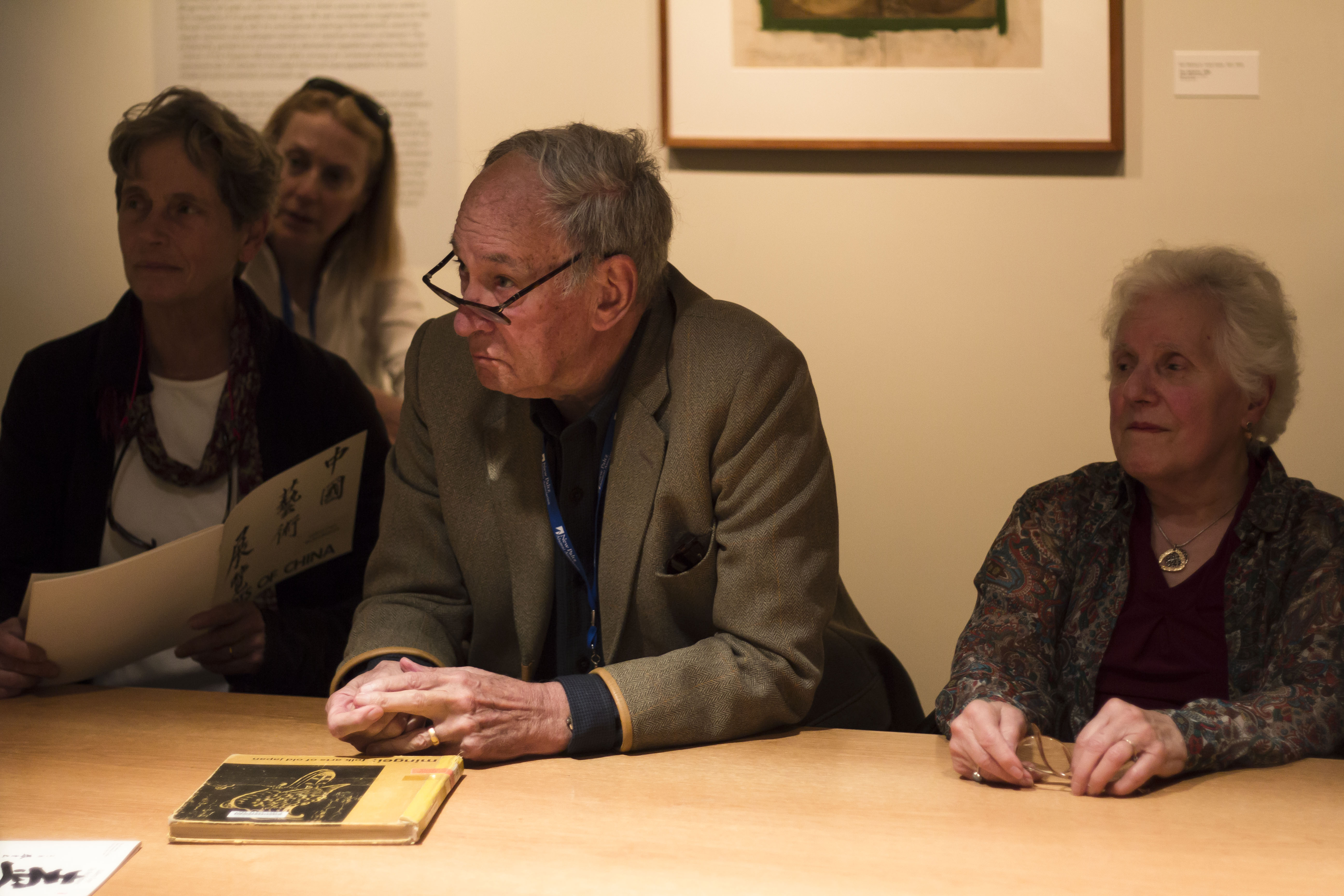 Alumnus listens to Prof. Elizabeth Brotherton discuss the scholarship and teaching of Art History Department found, Dr. Hugo Munsterberg