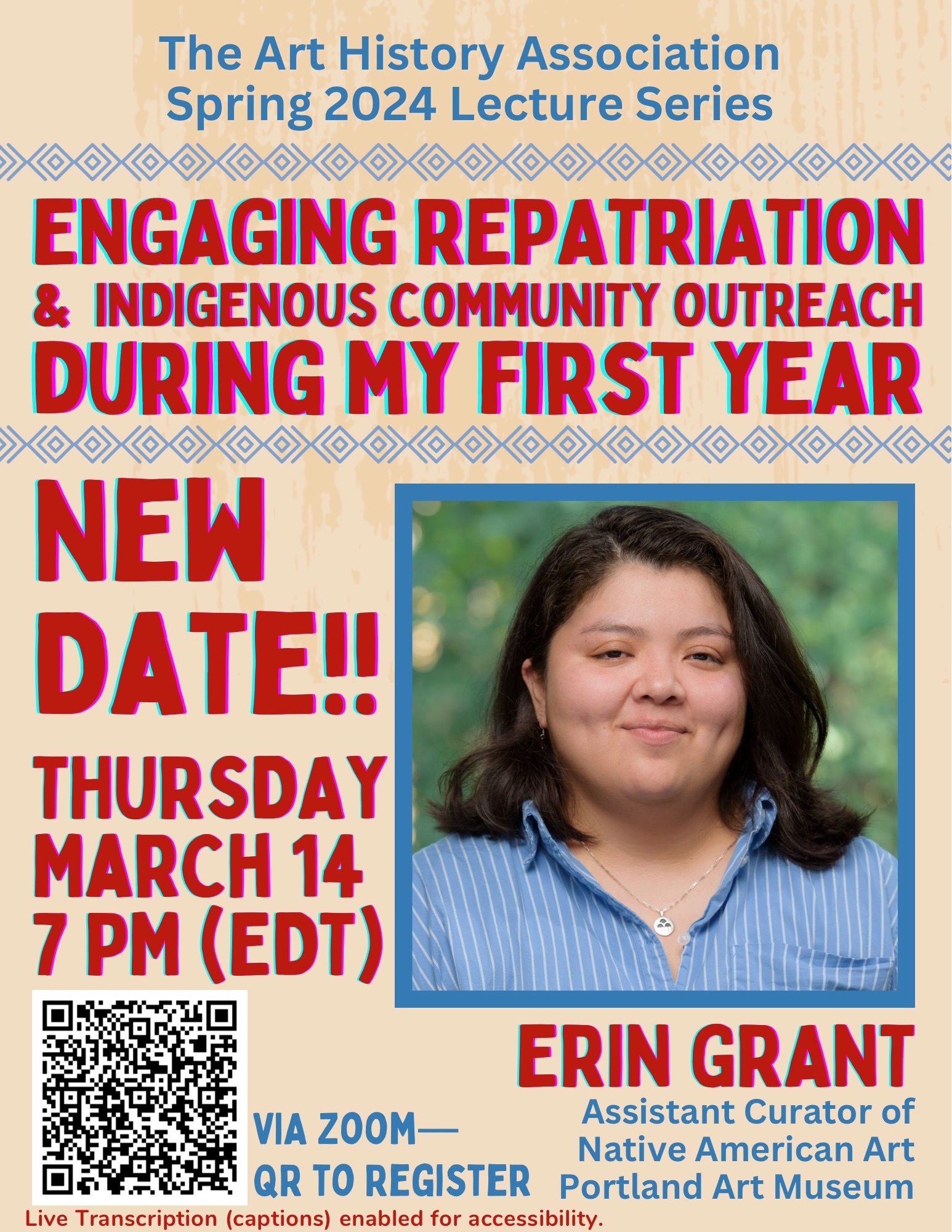 Fly for Zoom Talk by Erin Grant, Engaging Repatriation & Indigenous Community During My First Year, February 29, 2024 at 7:00PM