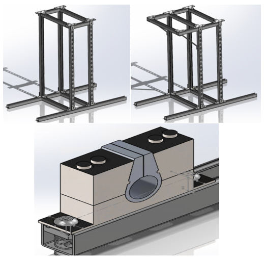 Figure 1: Frame and Clamp Designs via SOLIDWORKS