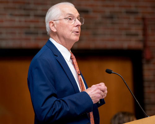 President Don Christian at podium