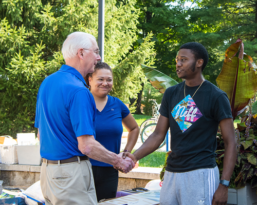 President christian welcomes new student