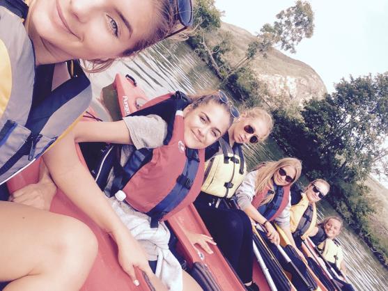 students on kayaking trip