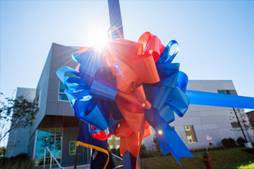 ribbon in front of the Engineering Hub
