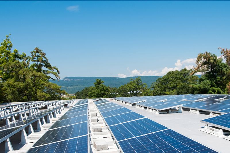 solar panel system on Atheltic and Wellness Center roof