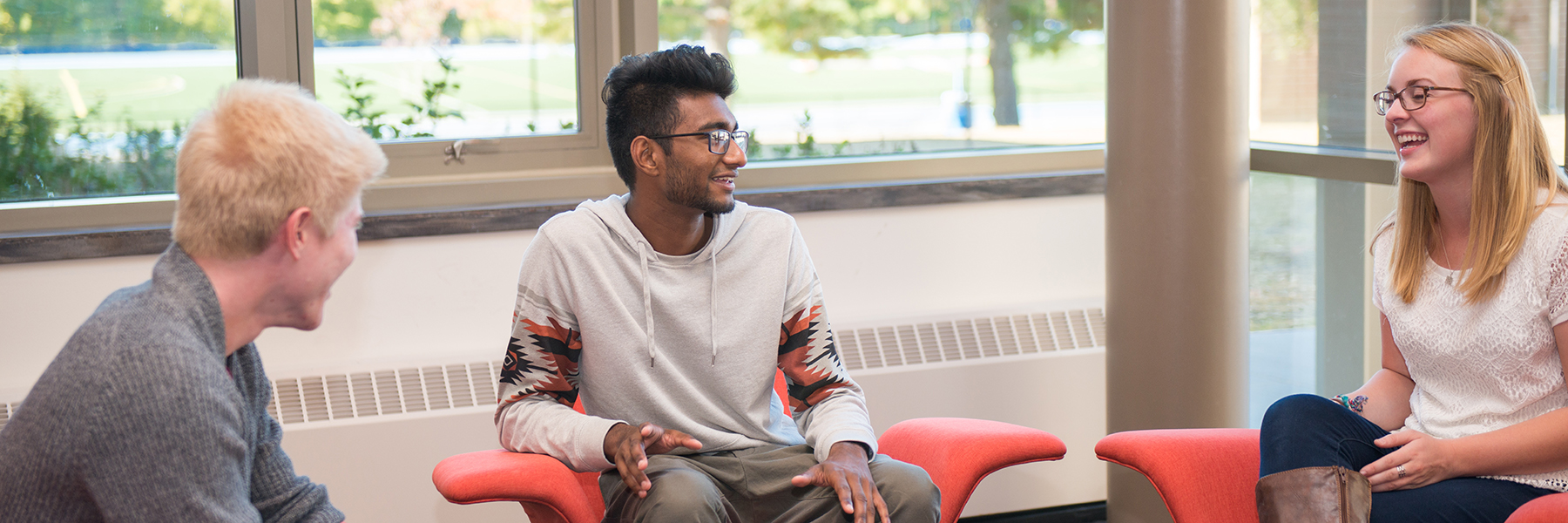 students chatting