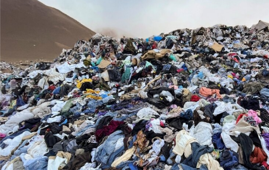 Shaw’s presentation that illustrates the amount of discarded clothing filling up landfills each year