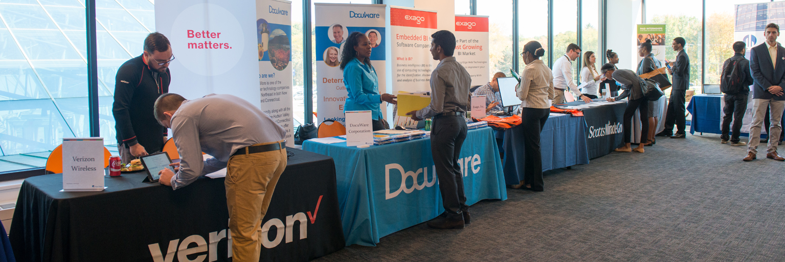 students at a career fair